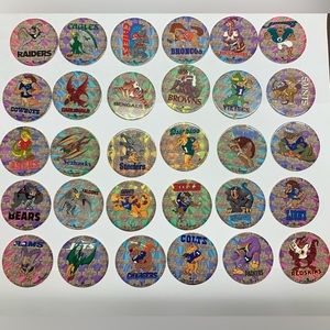 Vintage 1994 NFL The League Before Time Boink! Street Caps Pogs Dinosaur Theme